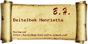 Beitelbek Henrietta névjegykártya