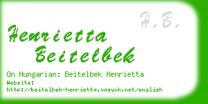 henrietta beitelbek business card